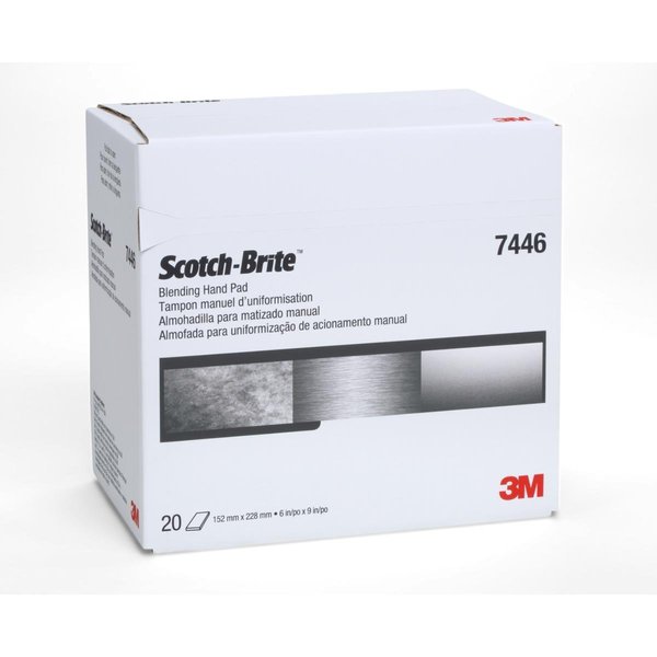 3M Blending Hand Pad 7446, 6" x 9", S MED, 20PK 7100082599